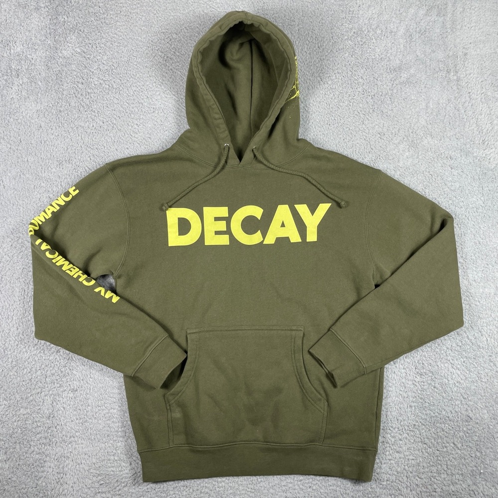 My Chemical‎ Romance Decay Hoodie Mens Medium Olive Green Fly Hood Concert Merch